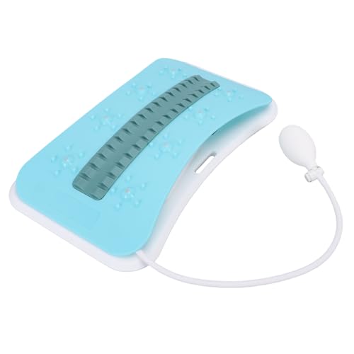 Back Stretcher, Adjustable Height Lumbar Traction Device with Manual Air Pump and Lightweight Design for Home Office Gym Users