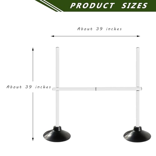 TNZMART 4.9 FT and 3.3 FT White Agility Poles Adjustable Hurdles for Soccer Football Speed Training Equipment Track and Field