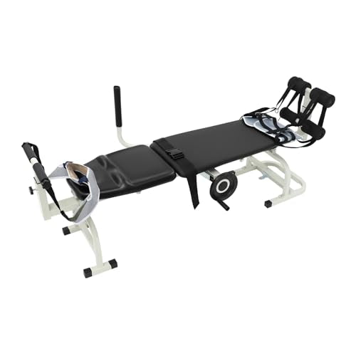 Back Stretch Bench, Adjustable Cervical Traction Device, Multifunctional Lumbar Stretcher, Spinal Decompression Equipment for Home Use and Daily Body Wellness