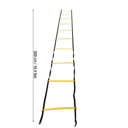 RiToEasysports Speed Training Ladder, Speed Training Ladder Footwork Exercise Tackle for Football Soccer Sports (Yellow) Soccer Training Equipment