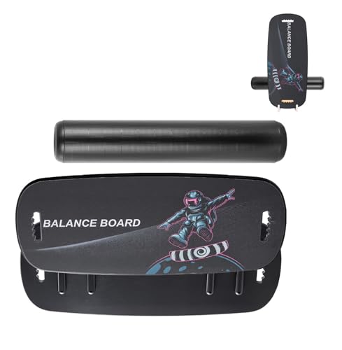 Balance Board 2-in-1 Wobble Board Trainer, Wooden Balance Board with Magnetic Stoppers for Surf Training, Physical Therapy & Standing Desk Workouts