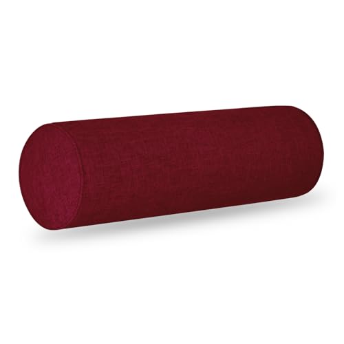 Memory Foam Cylinder Pillow - Ergonomic Cervical Pillow for Neck/Legs/Back Support, Decorative Bolster for Home Sofa/Bed,Cervical Neck Roll Memory Foam Pillows with washable cover (Rose red, 6x18) - color: Rose Red, size: 6x18