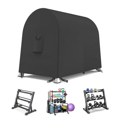 Dumbbell Weight Rack Cover,600D Oxford A-Frame Dumbbell Rack Cover,Equipment Home Gym Set Cover,for Storage Fitness Dumbbells,Outdoor Waterproof Workout Barbell Covers,Adjustable Accessories Dust Bag