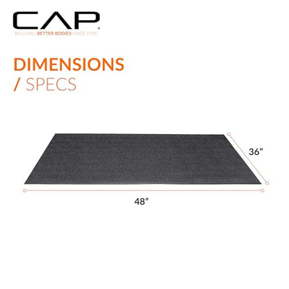 Cap Exercise Equipment Mat for Treadmill, Fitness Equipment Mat, Home Gym Floor Protection, Black, Pebble Design | Multiple Sizes