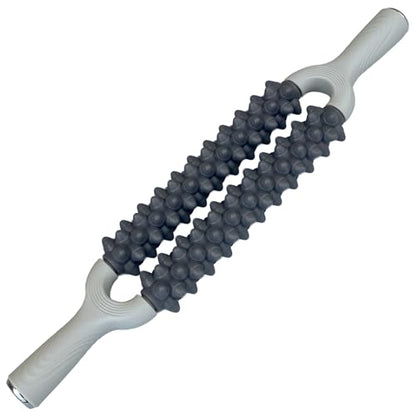 Muscle Roller Stick, Double Row Deep Tissue Massage Stick for Muscle Recovery, Portable Massage Roller for Legs, Calves & Back, Trigger Point Therapy for Athletes & Runners