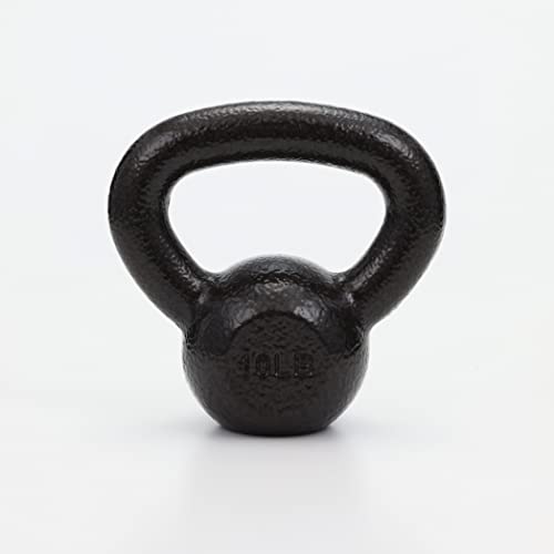 Amazon Basics Cast Iron Kettlebell for Strength Training, Textured Wide Handle, Black