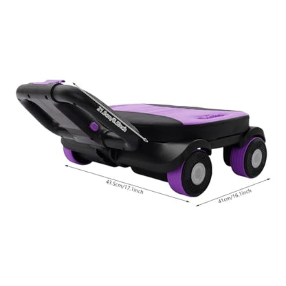 Ab Wheel Roller, 4-Wheel Abdominal Roller with Elbow Support - color: Purple