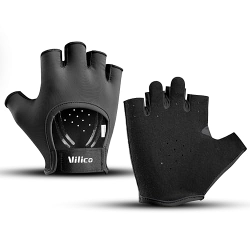 Light Workout Gloves for Women Men, Breathable Adjustable Strap Gym Gloves for Working Out, Microfiber Anti-Slip Weightlifting Gym Accessories - color: Black, size: Small
