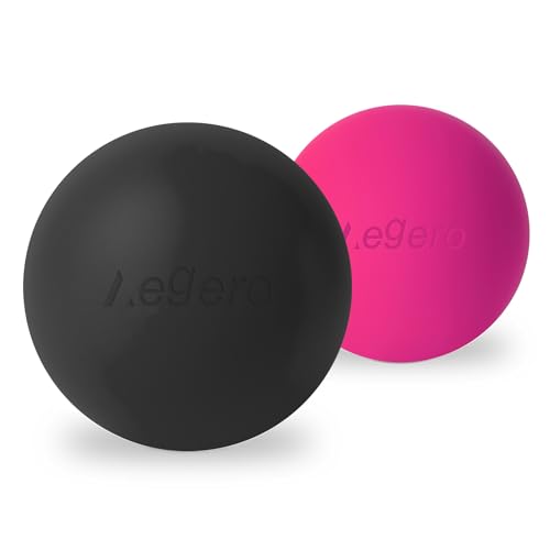 Massage Lacrosse Balls for Myofascial Release,Yoga Deep Tissue Massage,Trigger Point Therapy and Foot Plantar Fasciitis,Muscle Soreness Massager Ball (2Pack,Black and Rose Red) - color: Black /Rose Red