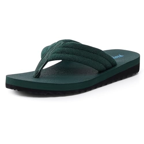 Women's Cushion Flip-Flops Orthotic Comfortable Yoga Mat Thong Sandals With Arch Support - color: Army Green, size: 5