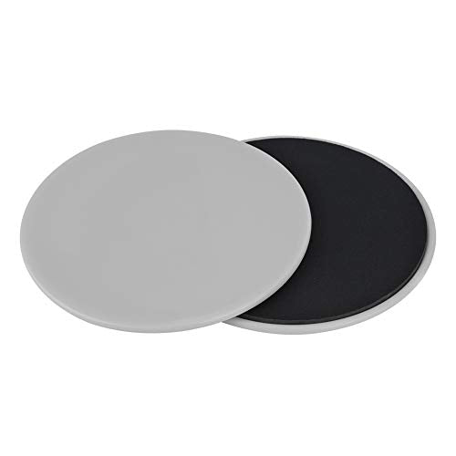 Bnineteenteam 2PCS Exercise Sliding Gliding Disc Fitness Multi-Function Core Slider Sport Full Body Workout for Carpet or Hardwood Floors - color: Gray