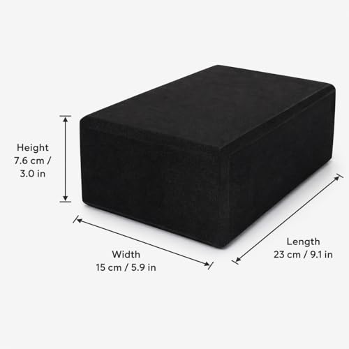High Density EVA Foam Yoga Block Support and Stability for Stretching, Workout, Pilates at Home and Gym - color: Black
