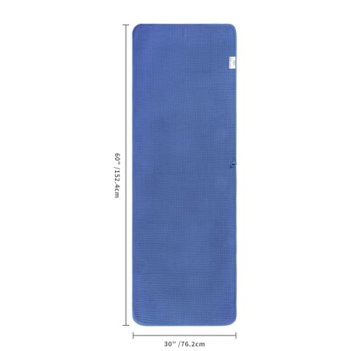 POLYTE 380 GSM Poly Blend Microfiber Quick Dry Waffle Bath Towel, 30x60 in - color: Royal Blue