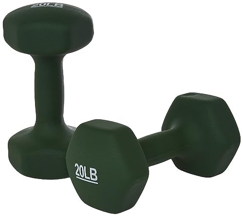 Amazon Basics Neoprene Dumbbell Hand Weights for Exercise and Muscle Toning - style: 20 Pound, Pair