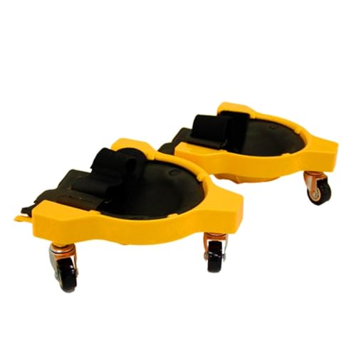 Rolling Knee Creeper Pads 2PCS, 360° Swivel Casters High-Impact ABS Knee Pads with Soft Sponge Padding, Multifunctional Sliding Kneeling Pads for Auto Repair Woodworking（Yellow）