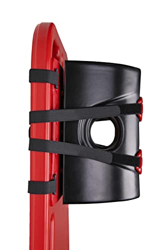 ARS Spine Board Stretcher, First Responder Medical Backboard Head Immobilizer Unit and Spider Straps, EMT Supplies and Equipment for Patient Transfer (Red) - color: Red