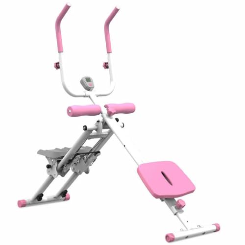 2-in-1 Stair Stepper & Ab Machine, Multi-Function Vertical Climber for Home Gym, Full-Body Cardio & Core Workout Equipment with Adjustable Handlebar, Silent Rollers, 300 LBS Capacity