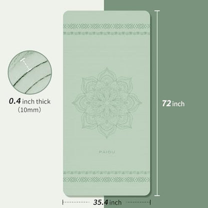 PAIDU Large Yoga Mat-72’x36’x0.4’ Extra Width ＆ Thick,Comfortable,Non-Slip Exercise Mat-Works Great on All Floor for Stretching,Yoga Studio,Gym or Home Workouts