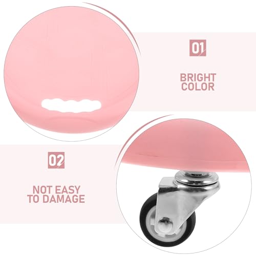 Veemoon Ab Roller Wheel and Fitness Slider Board Core Exercise Equipment with Knee Pad for Home Abdominal and Back Workout, Quiet Glide Abdominal Fitness Disc in Pink