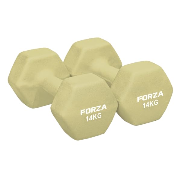 FORZA Neoprene Hex Dumbbells [1LB - 35LBS] | Premium Set of Hand Weights For Home & Gym Workouts | Non Slip Free Weights with Hex Design for Strength Training Fitness Yoga and Aerobics