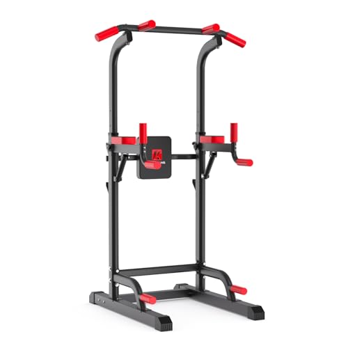 K KINGKANG Pull Ups Dip Station, Power Tower for Home Gym Fitness Exercise - color: Dark gray