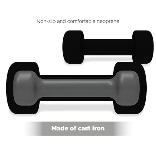 FUXION Neoprene Dumbbell Hand Weights, Sets of 2 Hexagon Non-Slip Weights for Home Gym Yoga Pilates Workout - size: 9lb Pair