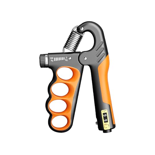 Grip Strength Trainer with Adjustable Resistance & Automatic Counter - color: Orange