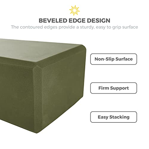 4" Yoga Block, 6 Pack Bulk EVA Foam Yoga Blocks, Firm and Supportive Yoga Brick, Balance Foam for Stretching, Pilates, and Workout, 4" x 6" x 9"