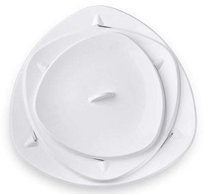 Masirs Collapsible 3-Tier Party Tray: Decorative Design Folds for Minimal Storage. an Elegant Serving Tray for Sandwiches, Cake, Sliced Cheese, and Deli Meat. - size: Party Tray, style: Party Tray