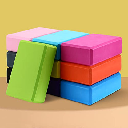 10 Pcs Foam EVA Yoga Blocks Lightweight Non Slip Supportive Yoga Bricks for Pilates Stretching and Meditation, Women Men Yogi Beginners - color: Mixed Colors