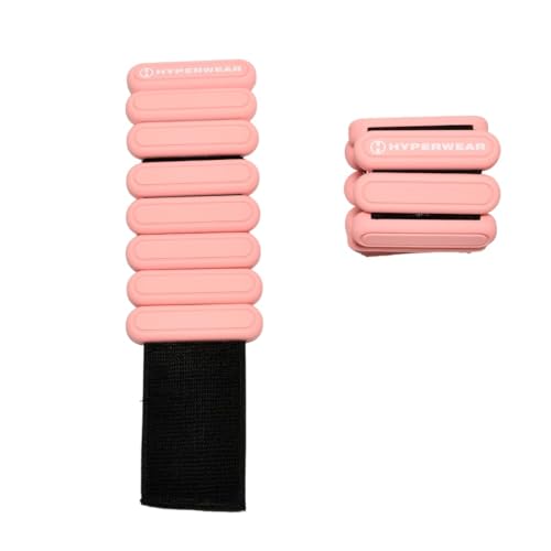 Hyperwear Stylish Wrist & Ankle Weights – 1 lb Each (2 lb Set), Adjustable Soft Weights for Walking, Running, Pilates, Barre & Dance - color: Coral Pink