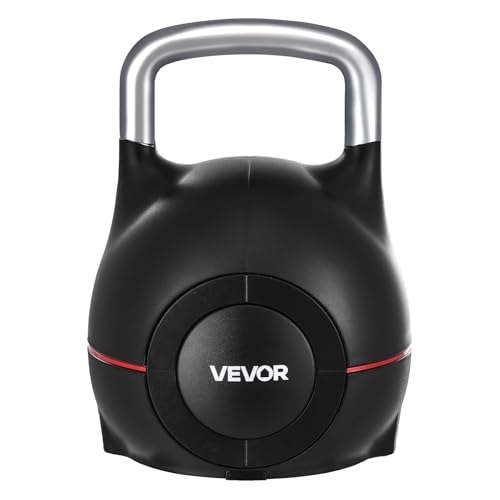 VEVOR Kettlebell, Adjustable Kettlebell with 7 Weight Levels, Die-Cast Aluminum and ABS Material, for Grip Strength Training, Full-body Workout & Cross-Training