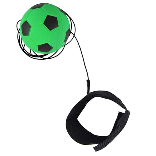 1pc Green Soccer Ball Wrist Return Ball - Adjustable Bounce Back with String, Rubber Elastic Rebound Finger Exercise Toy Activity