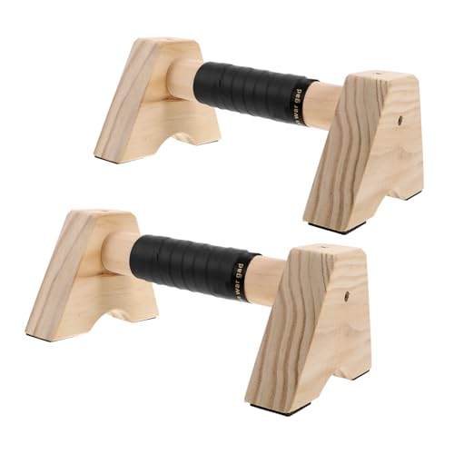 Totority 2pcs Wooden Parallettes Bars Non- Base for Push-ups and Exercise Handles for Strength Training and Calisthenics Compact Design for Home Fitness for Men and Women