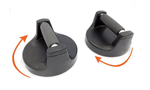 Pushup Rotating Power Bar Grips - Non Slip Swiveling Grip Handle Push up Stands For Fitness Workout Home Gym - Eliminates Strain - 2 pack