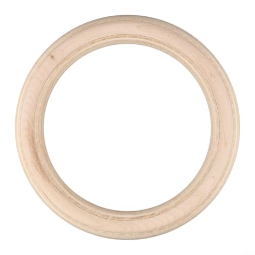 Wood Gymnastics Rings for Home Fitness and Strength Training, Solid Birch Non-Slip Grip, Suitable for Pull Ups, and Bodyweight Exercises(25mm 19cm)