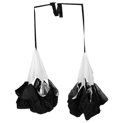 Toddmomy Resistance Sprint Parachute Training Equipment for Running Performance and Power, Dual Black Drag Chute with Adjustable Straps for Soccer and Sprint Training
