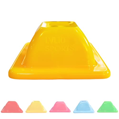 LVL10 Pro Training Cones - 2" Mini Soccer Cones for Sports Training - for Basketball, Football, Basketball and Agility Drills - Soccer Field Markers That Won't Crack, Slide or Fly - color: Yellow, style: 12 Pack