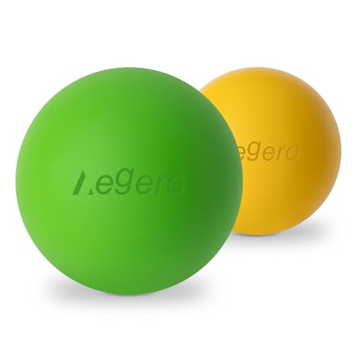 Massage Lacrosse Balls for Myofascial Release,Yoga Deep Tissue Massage,Trigger Point Therapy and Foot Plantar Fasciitis,Muscle Soreness Massager Ball (2Pack, Yellow and Green) - color: Yellow/Green
