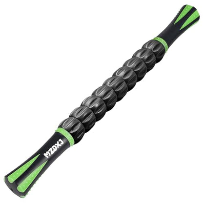 Muscle Roller Massage Roller Stick- Deep Tissue Fascia Blaster for Myofascial Pain Relief, Lymphatic Drainage & Body Sculpting, Handheld Physical Therapy & Recovery Tool (Green black-18 inch) - color: Green Black