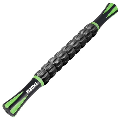 Muscle Roller Massage Roller Stick- Deep Tissue Fascia Blaster for Myofascial Pain Relief, Lymphatic Drainage & Body Sculpting, Handheld Physical Therapy & Recovery Tool (Green black-18 inch) - color: Green Black