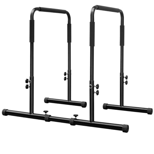 Dip Bar, Heavy Duty Dip Station Adjustable Parallel Bars for Full Body Workout Fitness, Functional Parallettes Bars for Home Gym Strength Training Workout