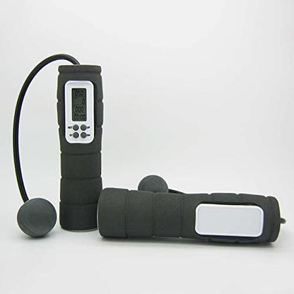 VIDI Digital LCD Cordless Jump Rope Skipping Counter Calorie Timer Fitness for Indoor Outdoor Use