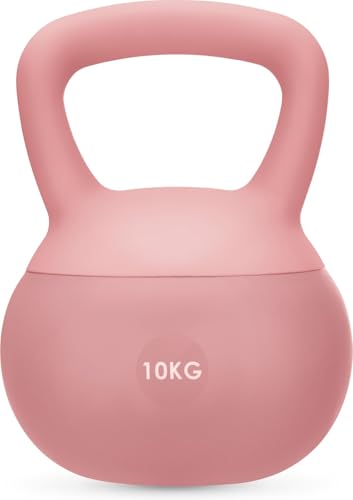 4kg Soft Kettlebell for Women, Non-Slip PVC Coated Home Fitness Weight for Pilates, Strength Training & Full-Body Workouts (Pink) - color: Rose, size: 10 kg