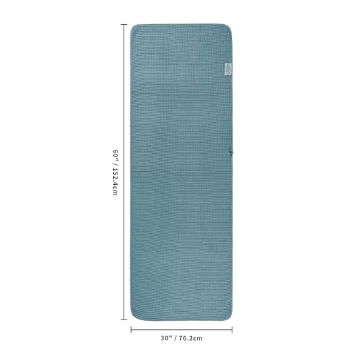 POLYTE 380 GSM Poly Blend Microfiber Quick Dry Waffle Bath Towel, 30x60 in - color: Green