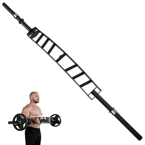Yes4All Multi Grip Barbell & Cable Attachment - Swiss Bar, American Bar for Greater Range of Motion, with 2 Collars, Fits Olympic Weight Plates - Home Gym & Support Pressing, Lifting & Curls - color: B. Multigrip Barbell & Cable Attachment 600lbs