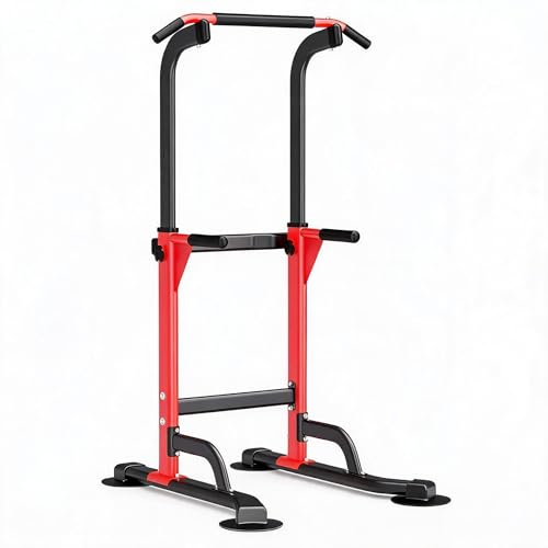 Pull Up Dip Station – 330LBS Capacity Height Adjustable Parallel Bars for Calisthenics, Home Strength Training with 6-Level Height Adjustment, Heavy Duty Steel Dip Stand for Upper Body Workout, Home Gym