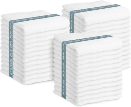 White Cotton Bath Towels 36-Pack (22x44), Lightweight Quick-Dry Gym & Pool - color: White-36 Pcs, size: 22X44