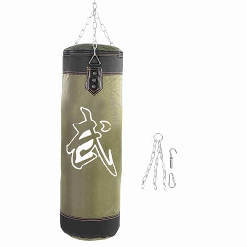 Heavy Punching Bag,Training Boxing Bag with Chain for Adults Men Women(Empty) - color: Green, size: 60cm