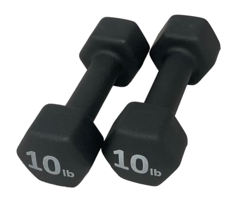 Neoprene Coated Dumbbell Hand Weight Set - style: 10-Pound, Set of 2